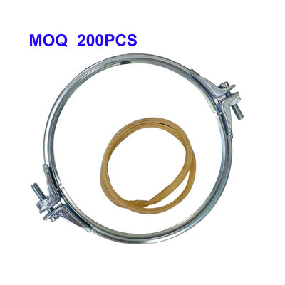 SUS304製の防塵システム用、ガスケット厚調整可能、二分割構造のヘビーデューティーパイプクランプ